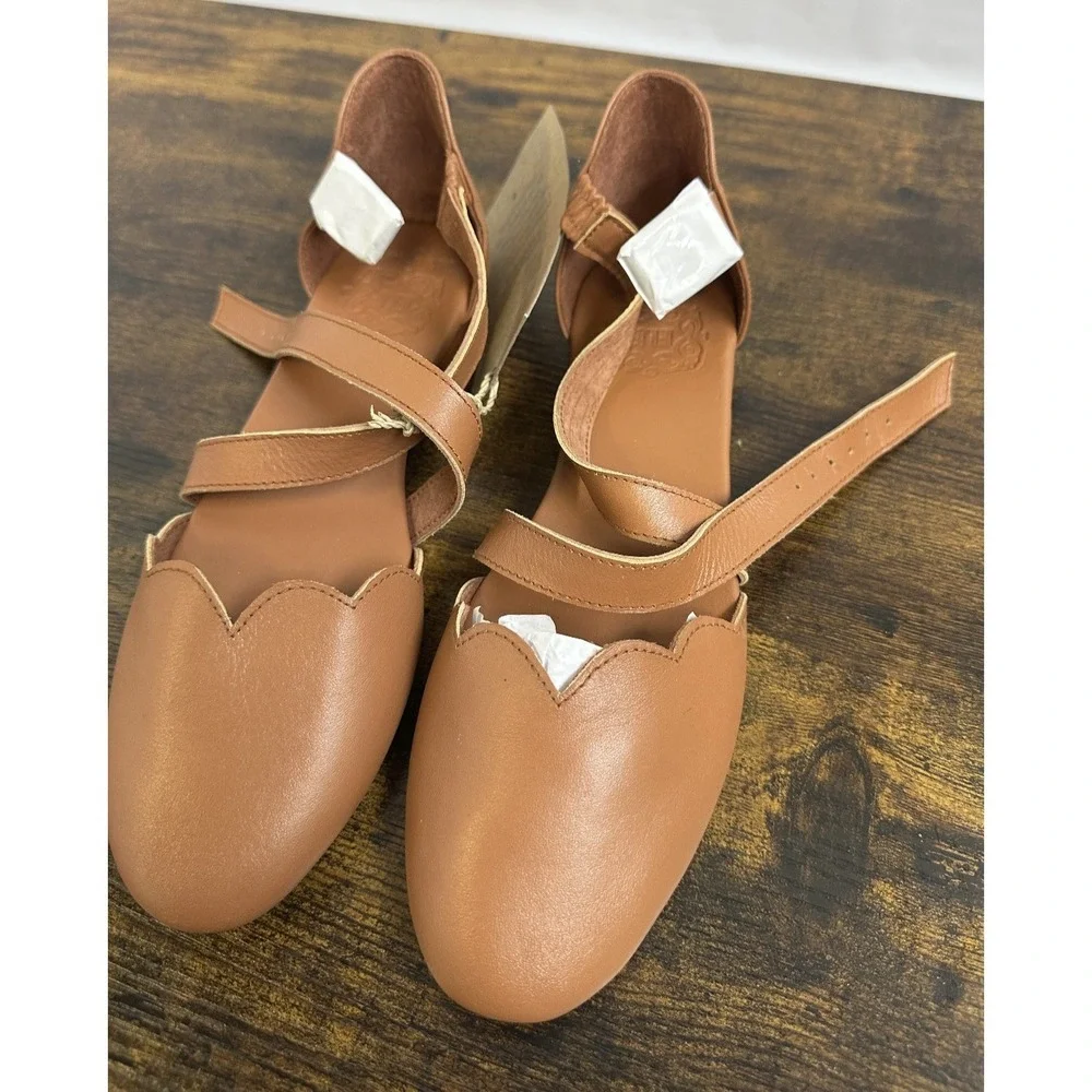 NWT Bali ELF Mangrove Handmade Leather Shoes Crisscross Strappy Mary Jane US 8 - Picture 3 of 10